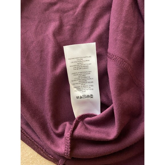 MAEVE by Anthro Slightly Cropped Ponte Corset Structured Long Sleeve Top Plum XL - Picture 6 of 10